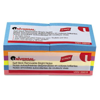 Universal One 3" X 3", 12 100-Sheet Pads, Bright Color Sticky Notes