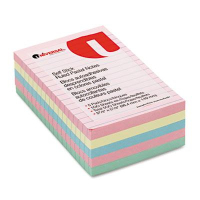 Universal One 4" X 6", 5 100-Sheet Pads, Lined Pastel Sticky Notes