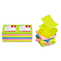 Universal One 3" X 3", 12 100-Sheet Pads, Neon Pop-Up Notes
