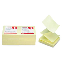 Universal One 3" X 3", 12 100-Sheet Pads, Yellow Pop-Up Notes