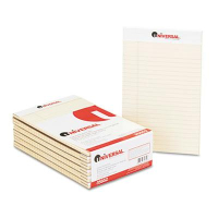 Universal 5" X 8" 50-Sheet 12-Pack Narrow Rule Notepads, Ivory Paper