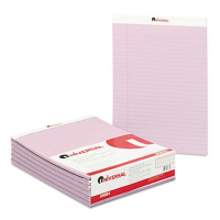 Universal 8-1/2" X 11-3/4" 50-Sheet 12-Pack Legal Rule Notepads, Orchid Paper
