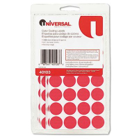 Universal 3/4" Round Color-Coding Labels, Red, 1008/Pack