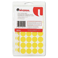 Universal 3/4" Round Color-Coding Labels, Yellow, 1008/Pack