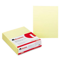 Universal 8-1/2" X 11" 50-Sheet 12-Pack Narrow Rule Notepads, Canary Paper