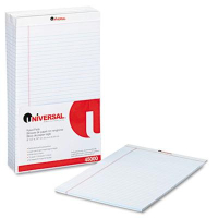 Universal 8-1/2" X 14" 50-Sheet 12-Pack Legal Rule Notepads, White Paper