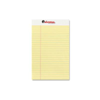 Universal 5" X 8" 50-Sheet 12-Pack Legal Rule Notepads, Canary Paper