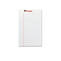 Universal 5" X 8" 50-Sheet 12-Pack Narrow Rule Notepads, White Paper