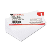 Universal 3" x 5", 100-Cards, White Unruled Recycled Index Cards