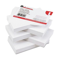 Universal 3" x 5", 500-Cards, White Ruled Recycled Index Cards