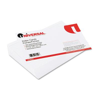 Universal 5" x 8", 100-Cards, White Ruled Recycled Index Cards