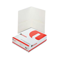 Universal 8-1/2" x 11" Two-Pocket Folders, WhiteTextured Covers, 25/Box