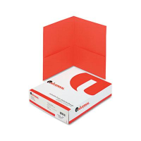 Universal 8-1/2" x 11" Two-Pocket Folders , Red Textured Covers, 25/Box