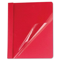 Universal 1/2" Capacity 8-1/2" x 11" Tang Fastener Report Cover, Red, 25/Box