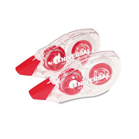 Universal One 1/5" x 472" Two-Way Correction Tape, White, 2-Pack