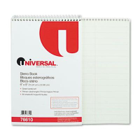 Universal 6" X 9" 60-Sheet Pitman Rule Steno Notepad, Green Paper