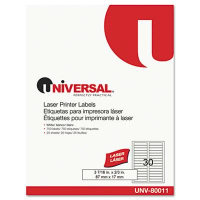 Universal 3-7/16" x 2/3" Laser File Folder Labels, White, 750/Box