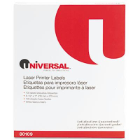 Universal 8-1/2" x 11" Laser Printer Labels, White, 100/Box