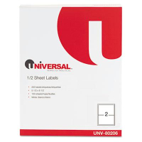 Universal 5-1/2" x 8-1/2" Inkjet and Laser Printer Labels, White, 200/Pack