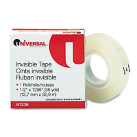 Universal 1/2" x 36 yds Invisible Office Tape, 1" Core