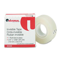 Universal 3/4" x 36 yds Invisible Office Tape, 1" Core