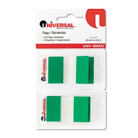 Universal One 1" x 1-3/4" Pop-Up Page Flags, Green, 100 Flags/Pack