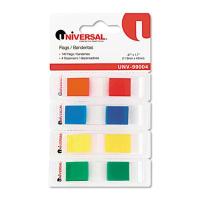 Universal One 1/2" x 1-3/4" Pop-Up Page Flags, Assorted, 140 Flags/Dispenser