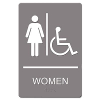 Headline 6" W x 9" H ADA, Women Restroom/Wheelchair Accessible Sign