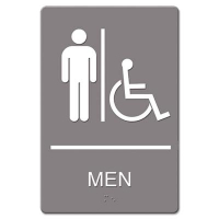 Headline 6" W x 9" H Men Restroom/Wheelchair Accessible ADA Sign