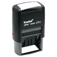 Trodat Economy Self-Inking Dater, 1-5/8" x 1", Blue/Red Ink