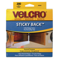 Velcro 3/4" Diameter Sticky-Back Hook & Loop Dot Fasteners, Beige, 200/Roll