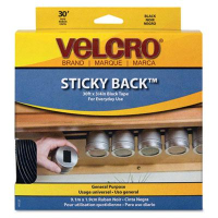 Velcro 3/4" x 30 ft. Sticky-Back Hook & Loop Fasteners in Dispenser, Black