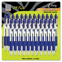 Zebra Z-Grip 1.0 mm Medium Retractable Ballpoint Pen, Blue, 24-Pack
