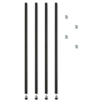 Alera 36" H 4-Pack Stackable Posts for Wire Shelving, Black