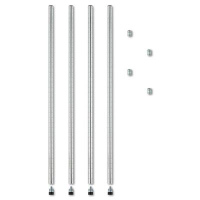 Alera 36" H 4-Pack Stackable Posts for Wire Shelving, Silver