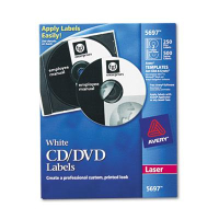 Avery Laser CD/DVD Labels, Matte White, 250/Pack