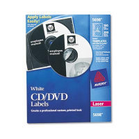 Avery Laser CD/DVD Labels, Matte White, 100/Pack