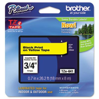 Brother P-Touch TZE641 TZe Series 3/4" x 26.2 ft. Standard Labeling Tape, Black on Yellow