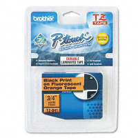 Brother P-Touch TZEB41 TZe Series 3/4" x 16.4 ft. Standard Labeling Tape, Black on Orange
