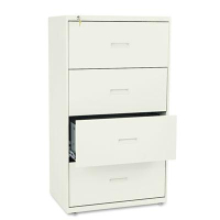 Basyx 434LL 4-Drawer 30" Wide Lateral File Cabinet, Letter & Legal Size, Putty