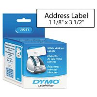 Dymo LabelWriter 30251 1-1/8" x 3-1/2" Address Labels, White, 260/Pack