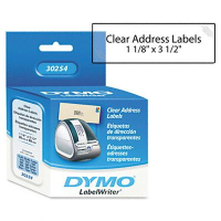 Dymo LabelWriter 30254 1-1/8" x 3-1/2" Address Labels, Clear, 130/Pack
