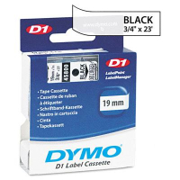 Dymo D1 45800 Polyester 3/4" x 23 ft. Label Maker Tape, Black on Clear