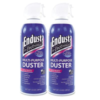 Endust 10oz Compressed Air Duster for Electronics Can, 2/Pack