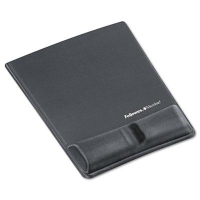 Fellowes 8-1/4" x 9-7/8" Microban Mouse Pad with Gel Wrist Support, Graphite