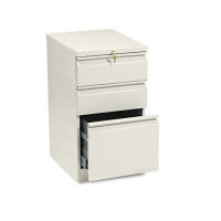 HON Efficiencies 33720RL 3-Drawer Box/Box/File Radius Pull Mobile Pedestal, Putty