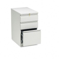 HON Brigade 33723RQ 3-Drawer Box/Box/File Radius Pull Mobile Pedestal, Light Gray