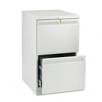 HON Efficiencies 33820RQ 2-Drawer File/File Radius Pull Mobile Pedestal, Light Gray