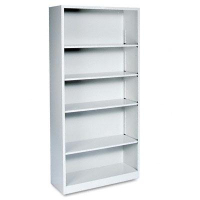 HON Brigade S72ABCQ 5-Shelf Metal Bookcase in Light Grey