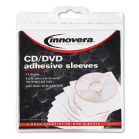 Innovera 10-Pack Self-Adhesive CD & DVD Sleeves